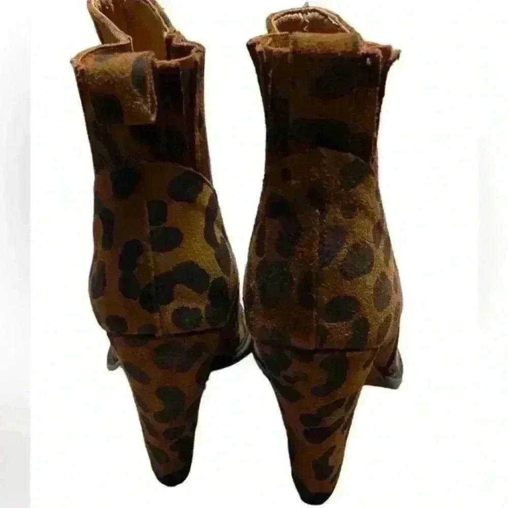 - Zara basic cheetah print boots ankle length heeled Sz 38(7.5) - Picture 4 of 8